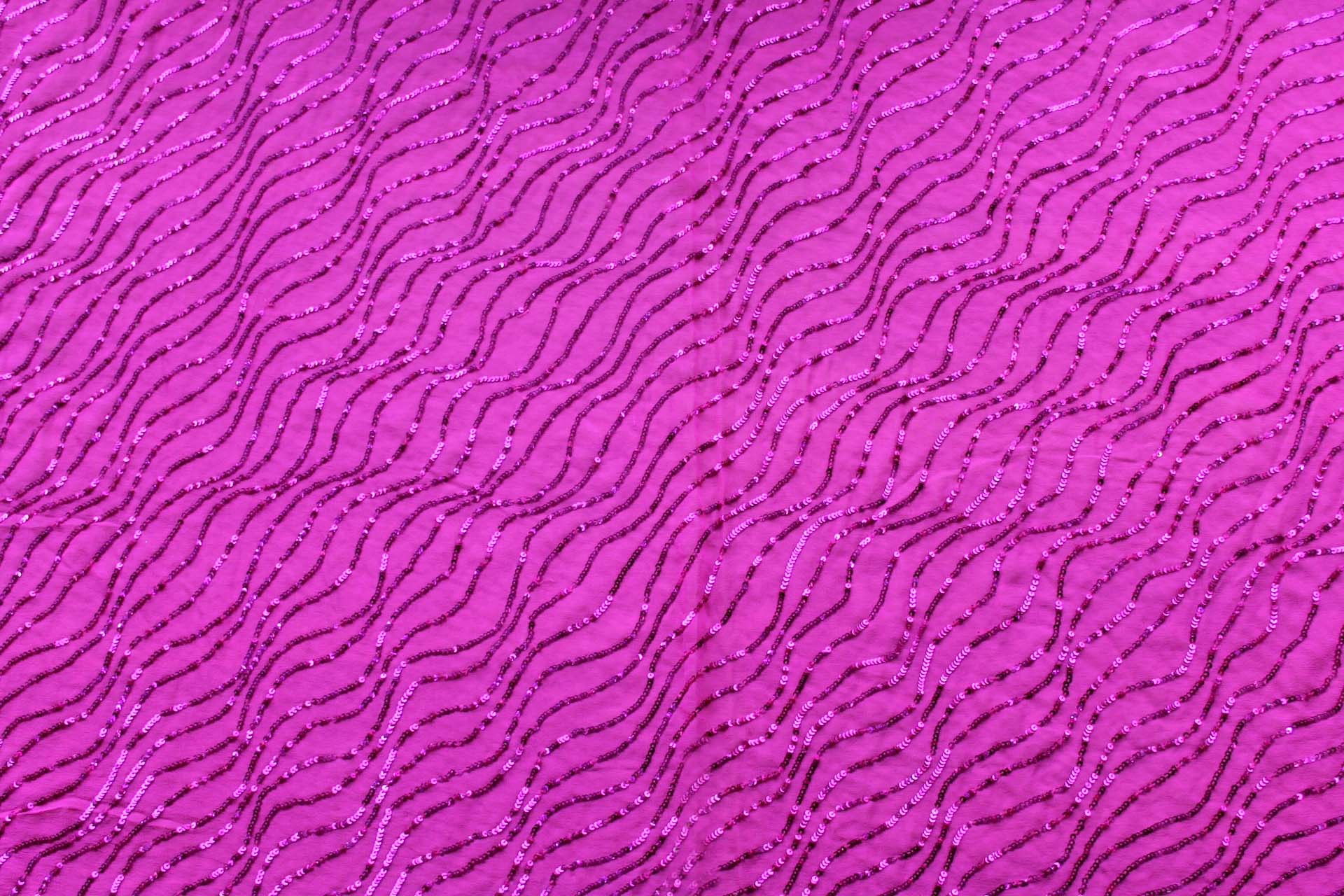 Sequin Squiggle Lines - Hot Pink fabric, image 4 of 8