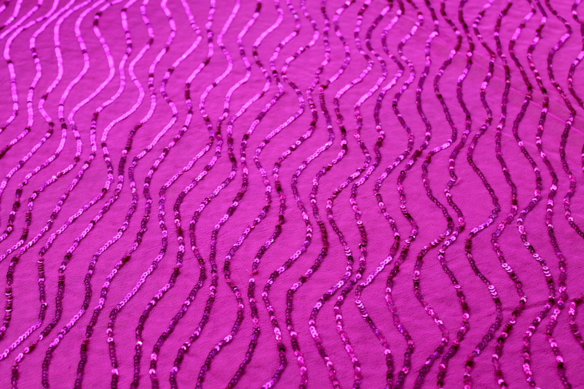 Sequin Squiggle Lines - Hot Pink fabric, image 5 of 8