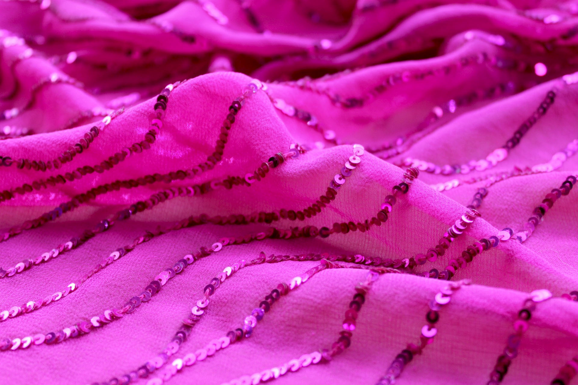 Sequin Squiggle Lines - Hot Pink fabric, image 8 of 8