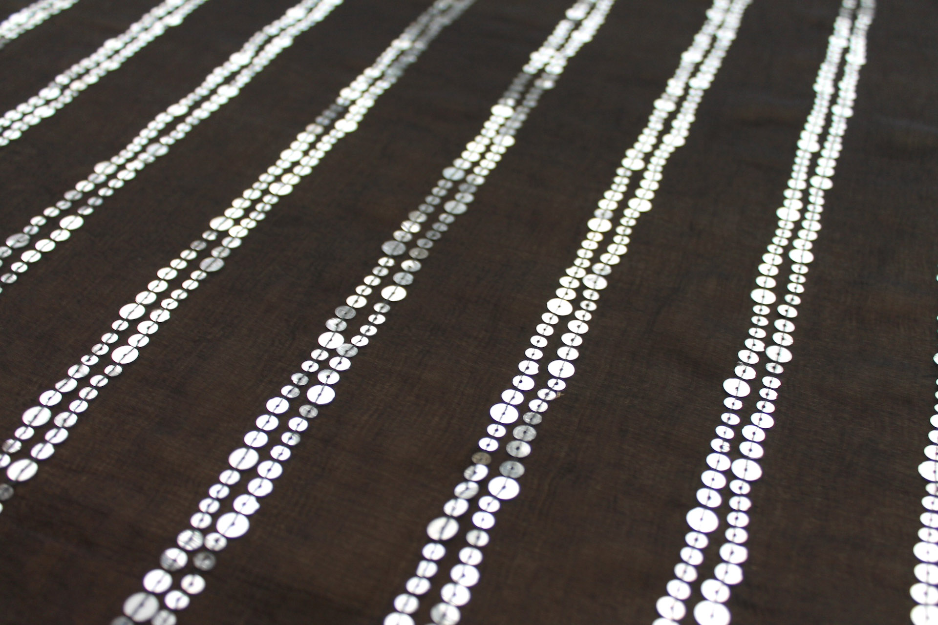Black chiffon with silver sequins in lines fabric, image 7 of 7
