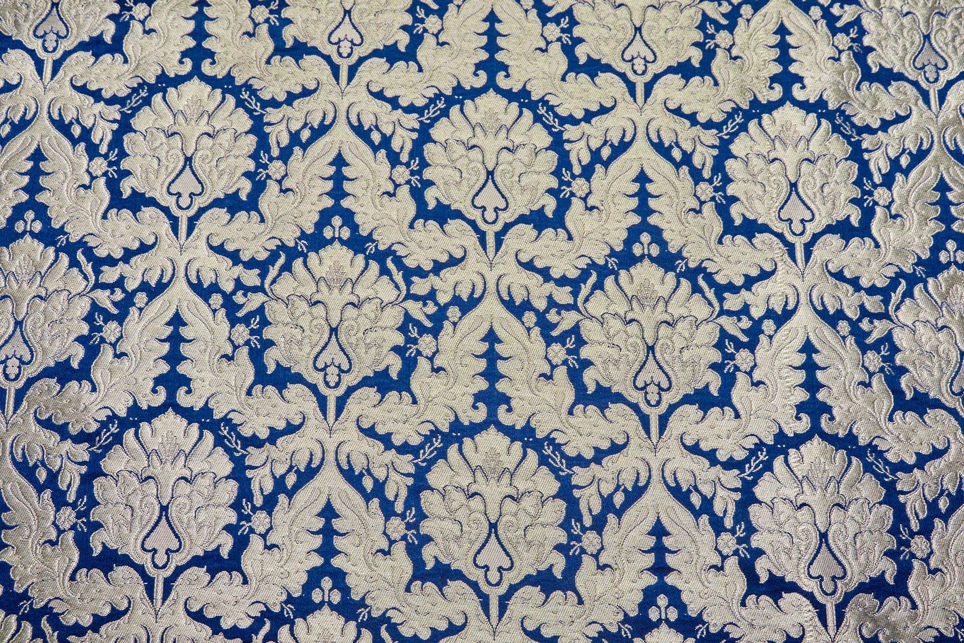Heavy Banaras Brocade - Blue and Gold fabric, image 3 of 7