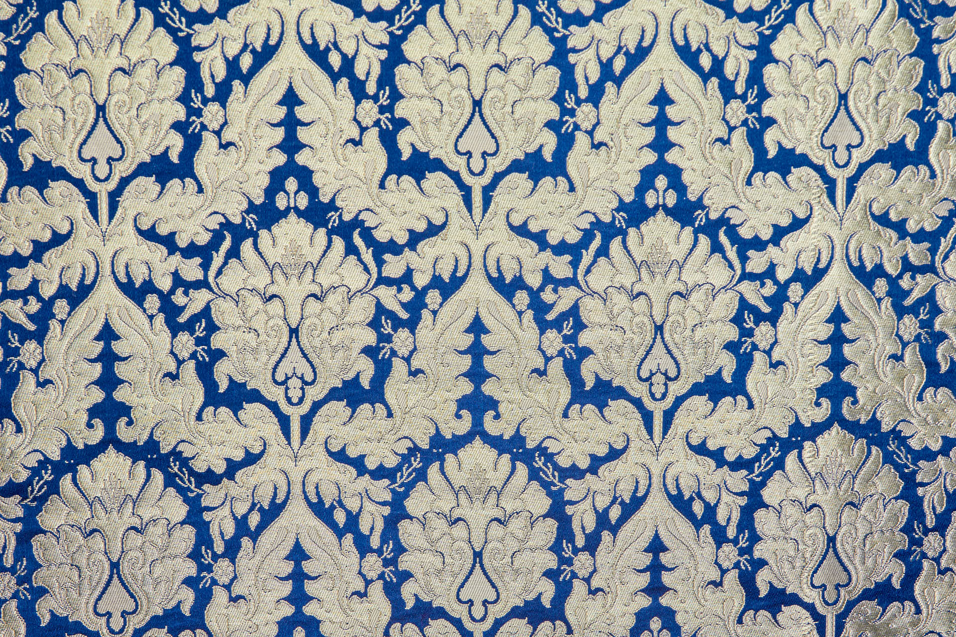 Heavy Banaras Brocade - Blue and Gold fabric, image 6 of 7