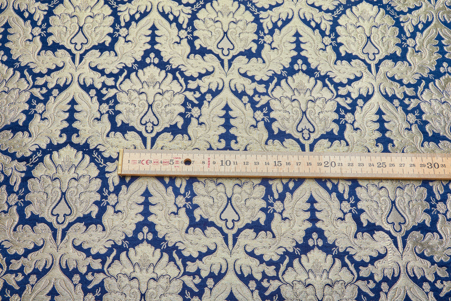 Heavy Banaras Brocade - Blue and Gold fabric, image 7 of 7