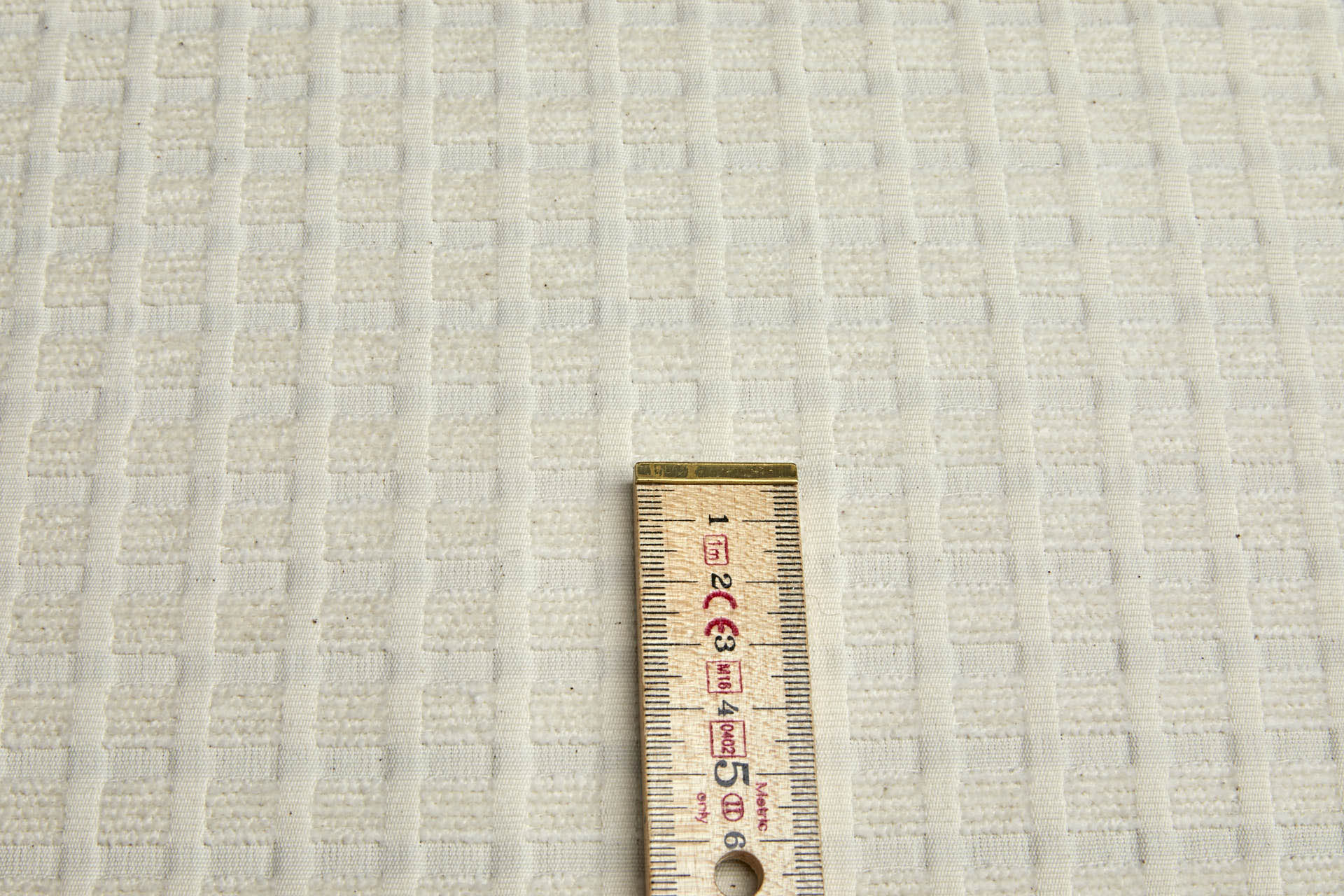 Cotton Chenille Textured Check - Natural Ecru fabric, image 2 of 10