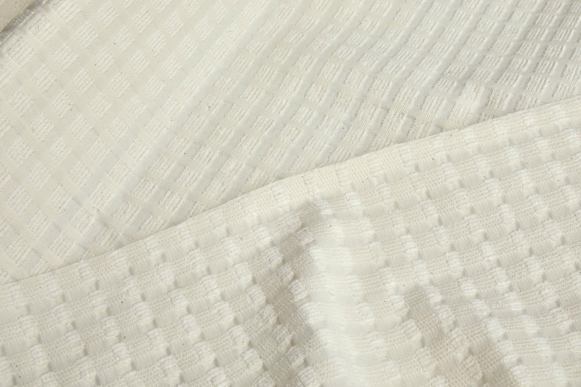 Cotton Chenille Textured Check - Natural Ecru fabric, image 7 of 10