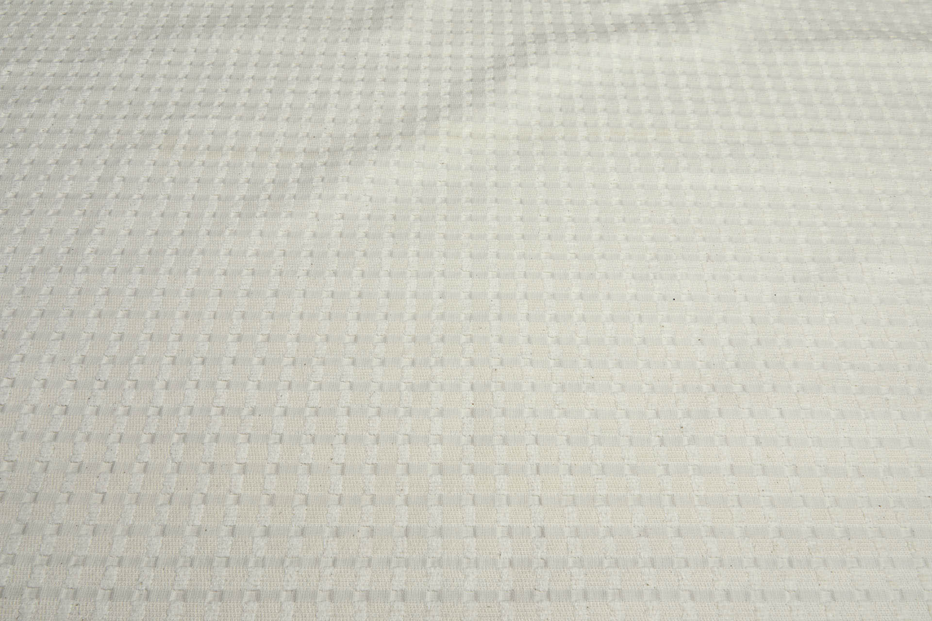 Cotton Chenille Textured Check - Natural Ecru fabric, image 9 of 10