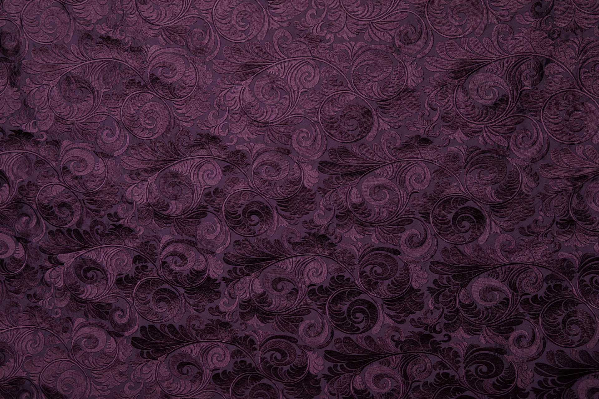 New Large Swirl Embroidered Dupion - Plum on Plum fabric, image 2 of 3