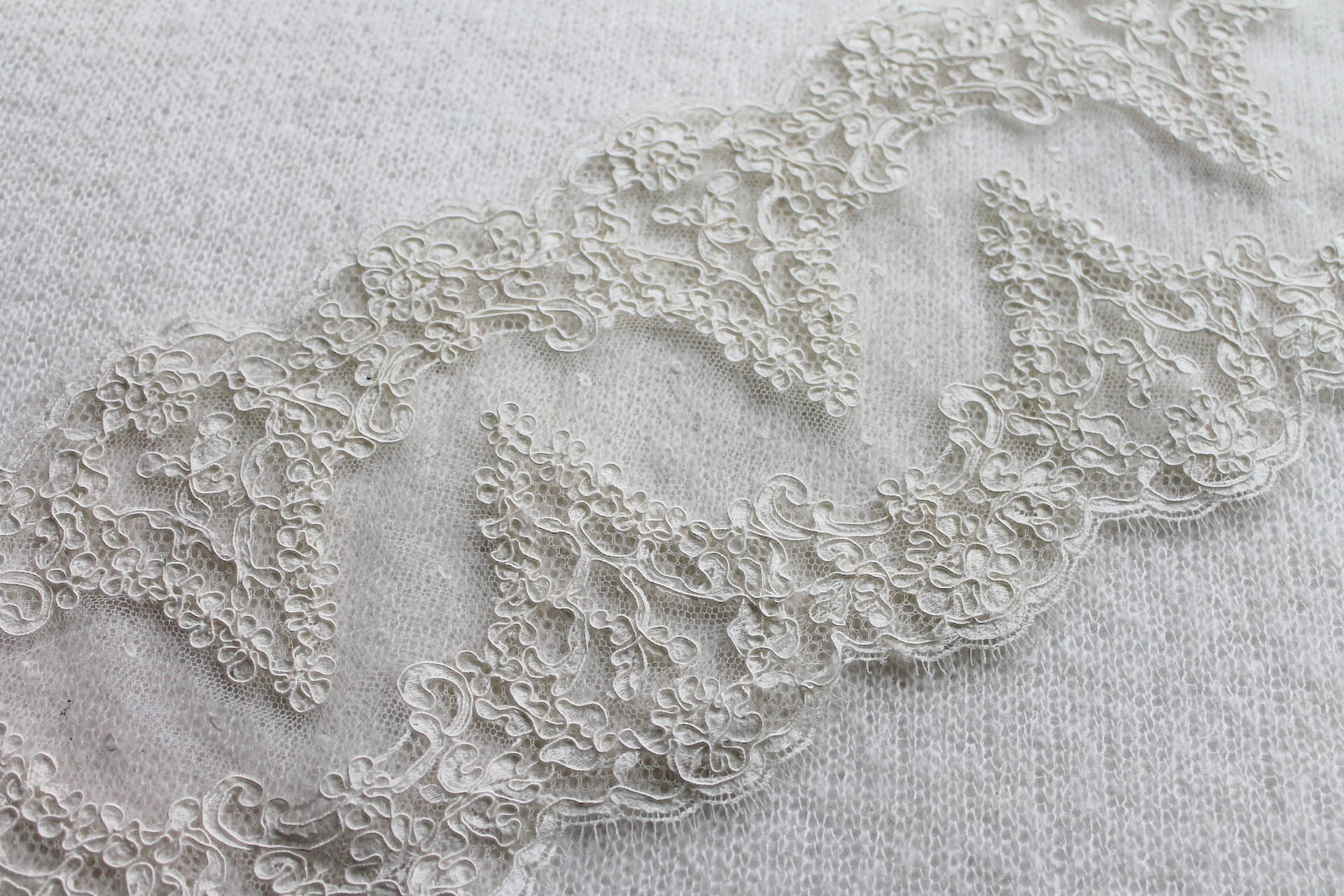 Arch Scallop Corded Lace Trim - Ivory