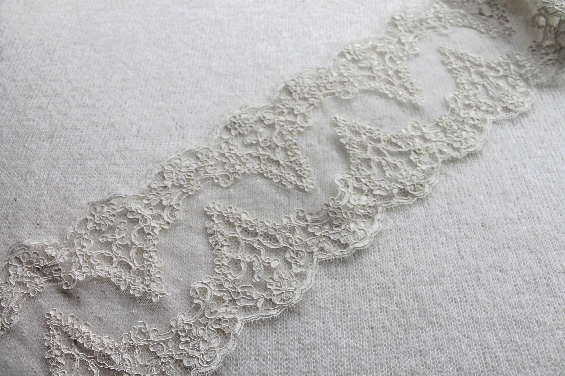 Arch Scallop Corded Lace Trim - Ivory, image 4 of 5