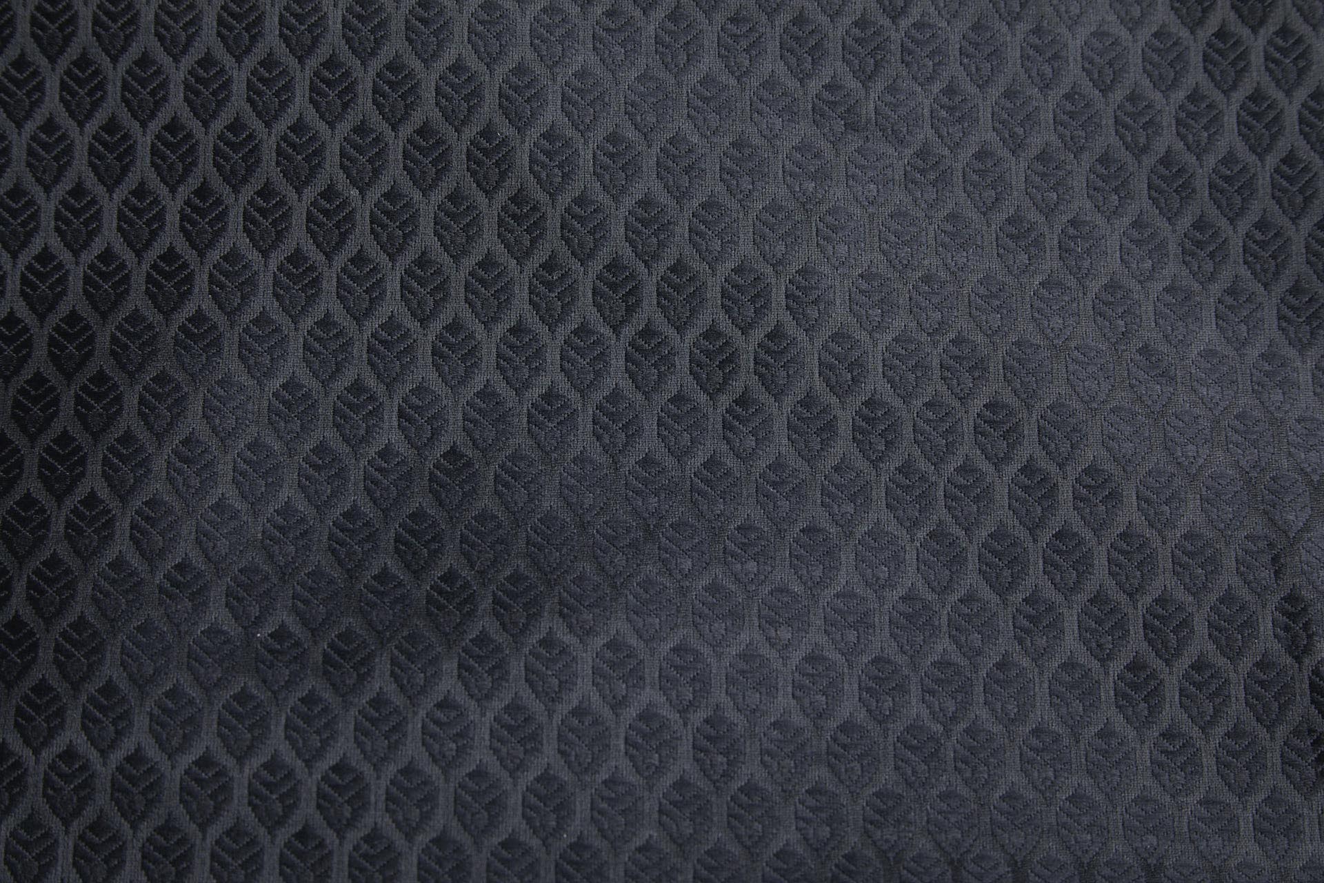 Banaras Brocade - Black / Black Leaves fabric, image 8 of 8