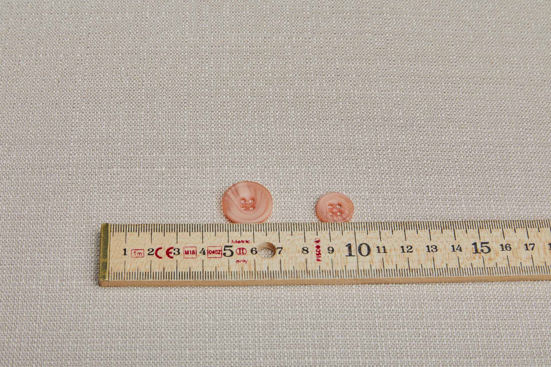 Round Peach "Faux Horn" Button - 2cm, image 4 of 4