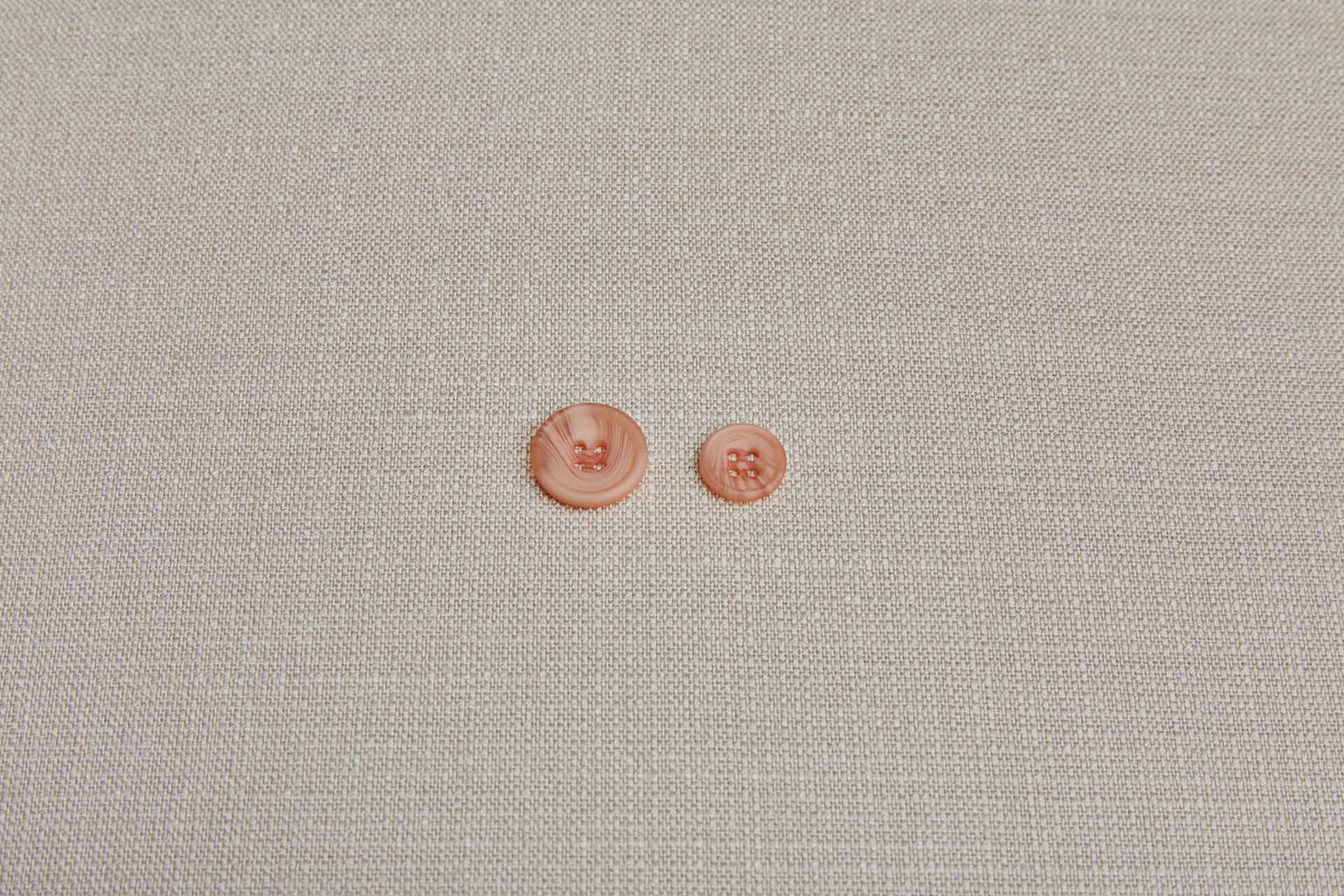 Round Peach "Faux Horn" Button - 2cm, image 3 of 4