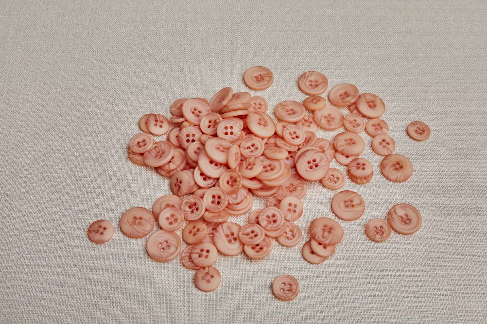 Round Peach "Faux Horn" Button - 1.5cm