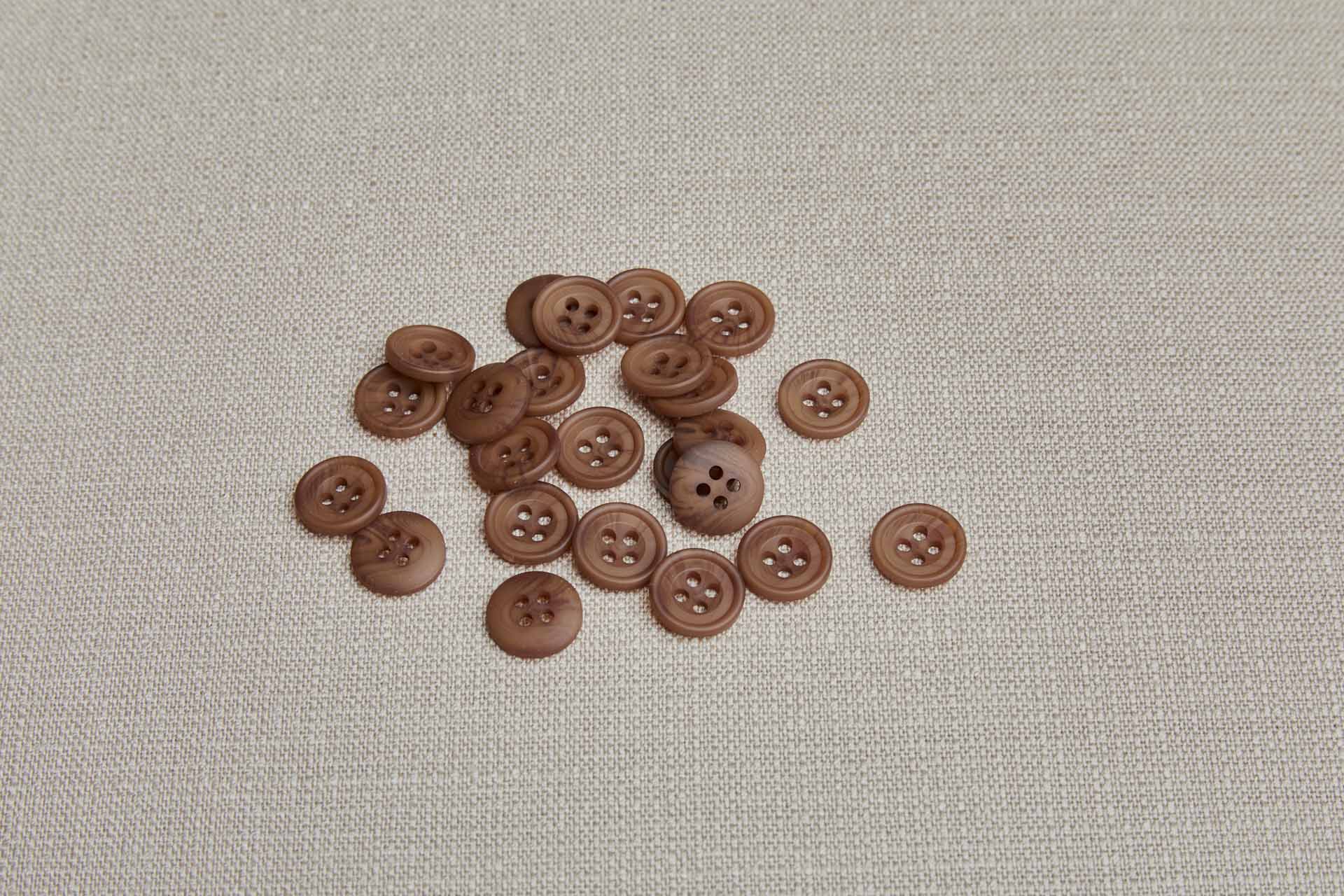 Round Walnut "Faux Horn" Button - 1.5cm