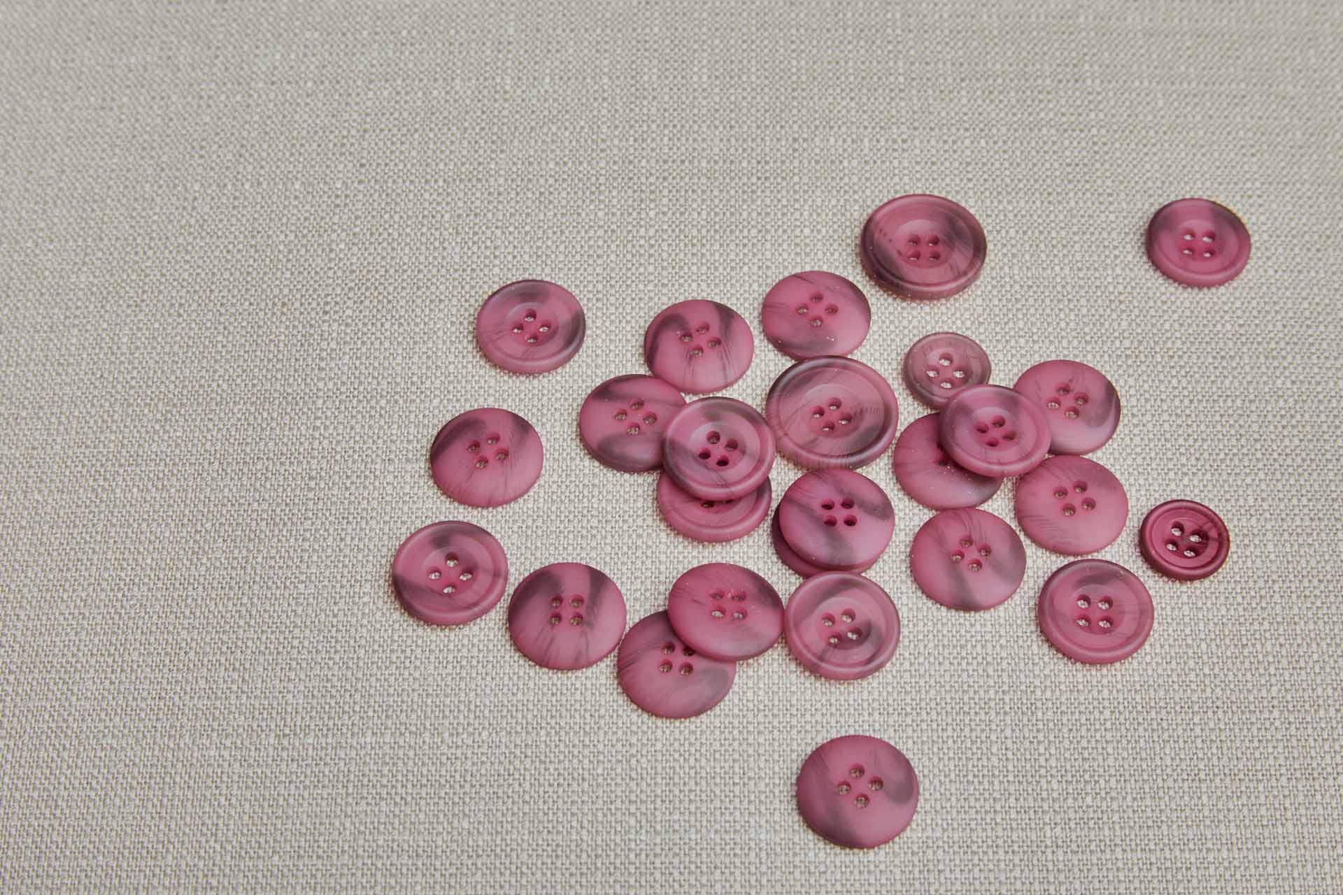 Set of 27 Boysenberry Nylon Buttons