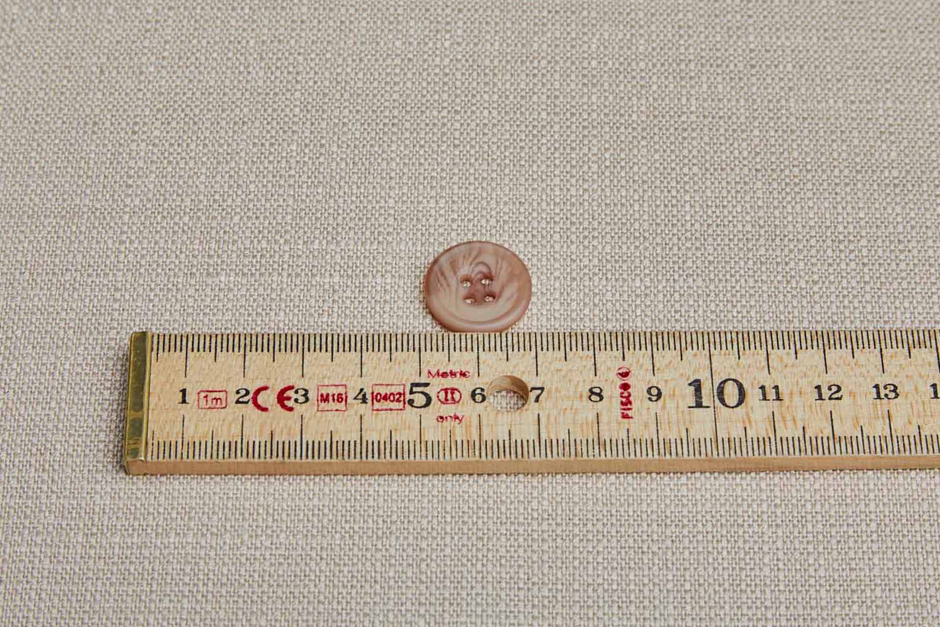 Round Pale Brown "Faux Horn" Button - 1.8-1.9cm, image 3 of 3