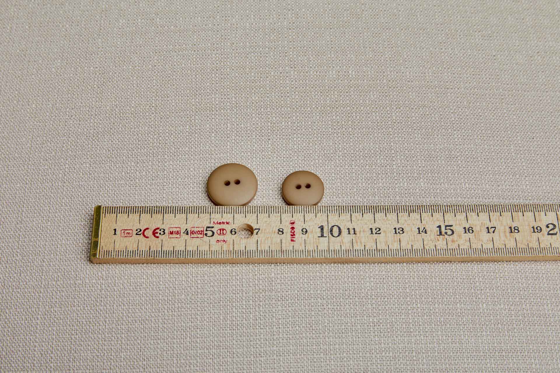 Set of 8 Vintage Round Raw Umber Button - 2cm, image 3 of 3