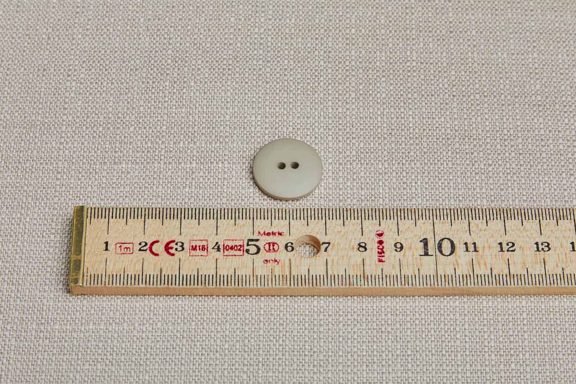 Vintage Round Pale Khaki Button - 2cm, image 3 of 3
