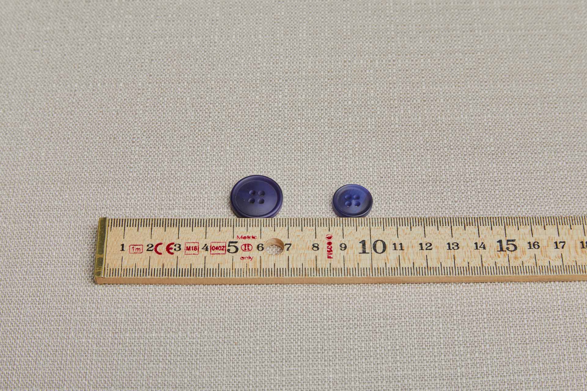 Vintage Round Dark Indigo Button - 2cm, image 3 of 3