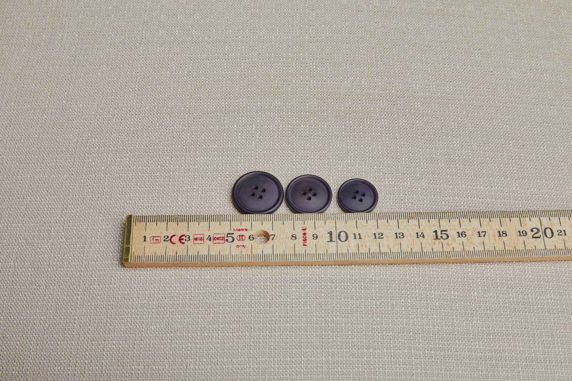 Vintage Round Dark Aubergine Button - 2.2cm, image 3 of 3