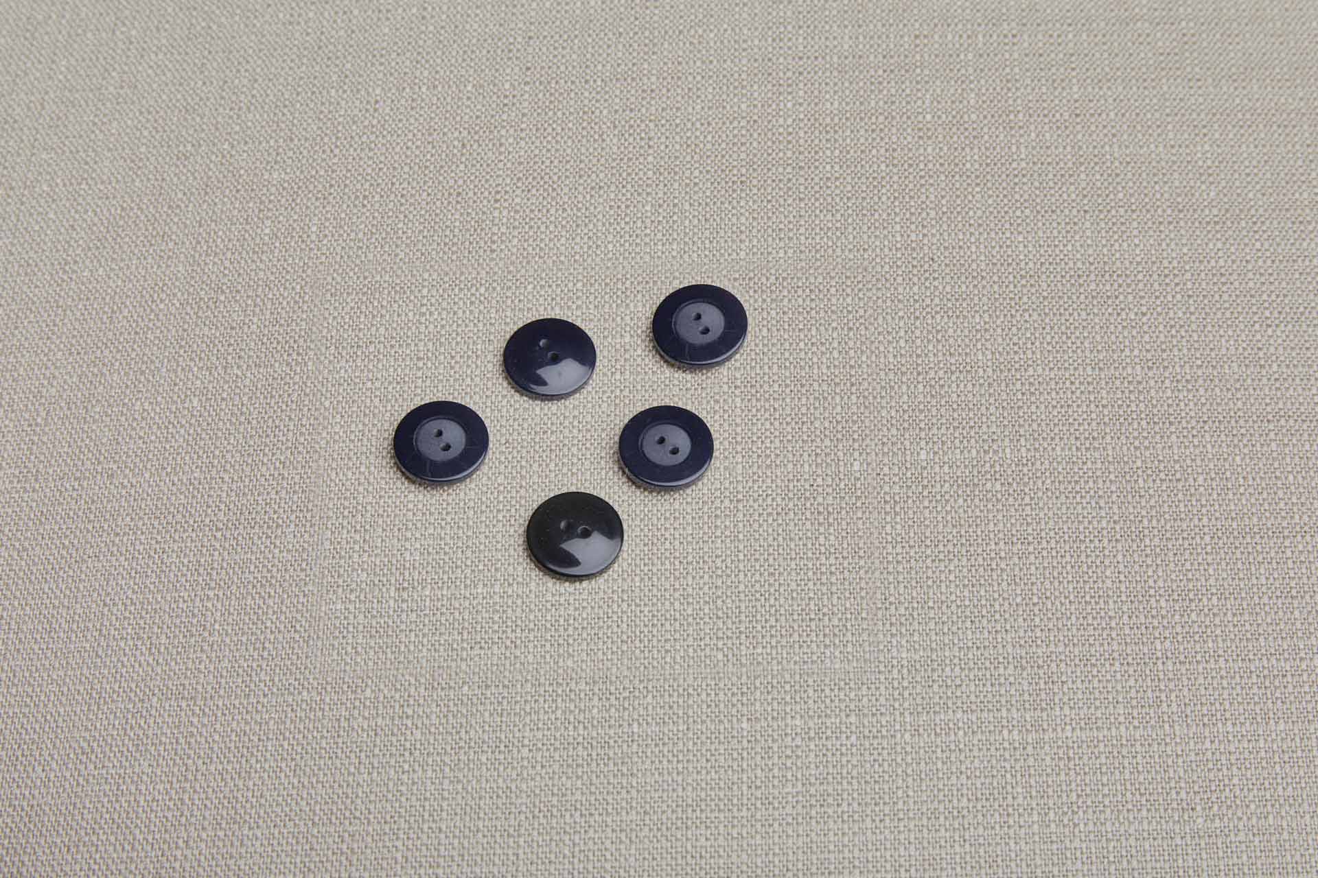 Set of 5 Vintage Indigo Resin Buttons - 1.7cm
