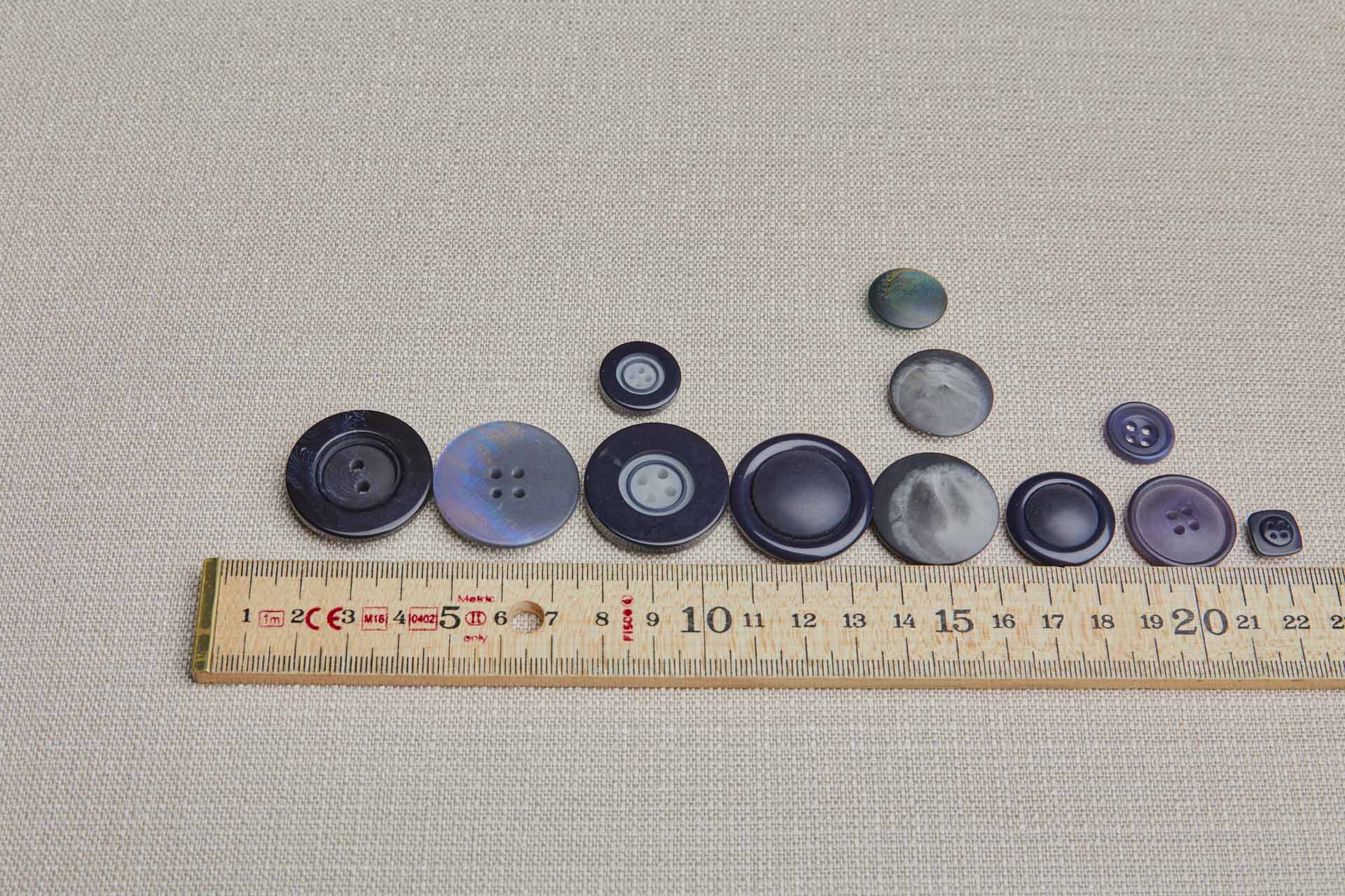 Set of 21 Vintage Navy, Indigo and Purple Buttons - Assorted Sizes, image 3 of 3