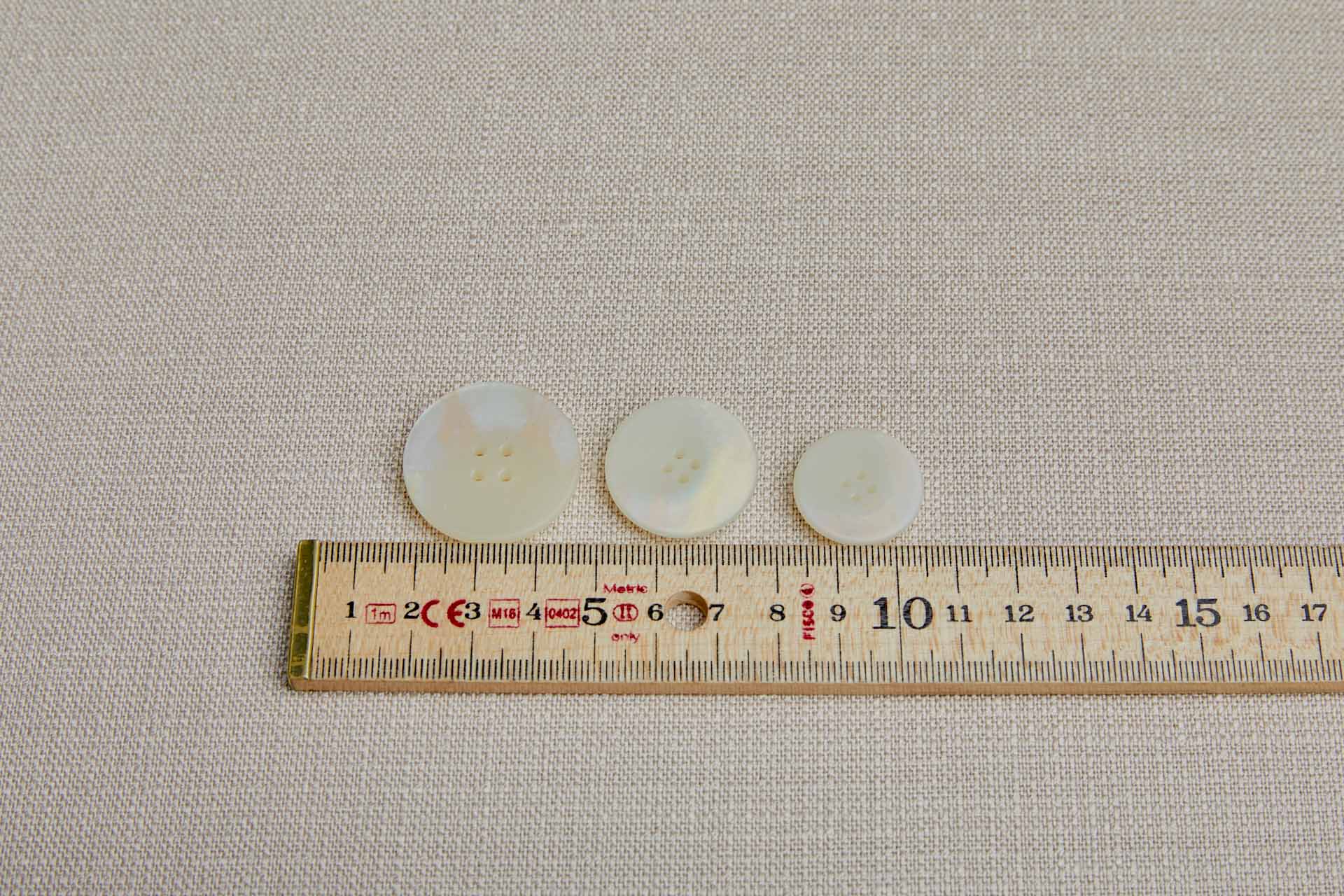 Set of 10 Cream Iridescent Buttons, image 2 of 3