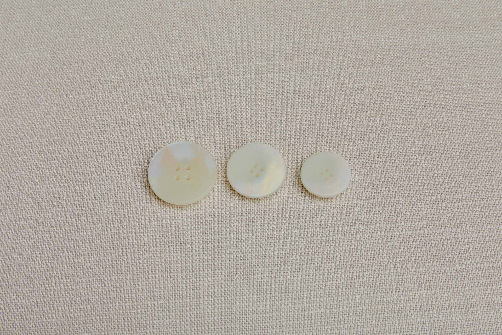 Set of 10 Cream Iridescent Buttons, image 3 of 3