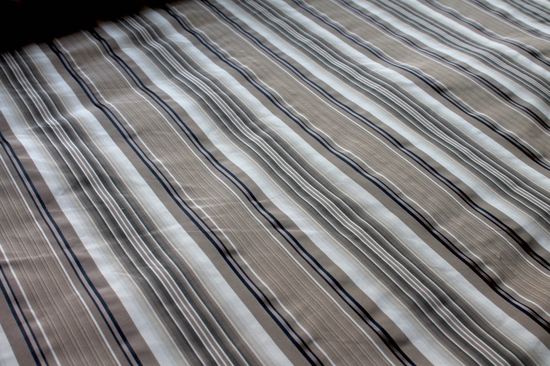 Beige, Brown and Black Multi Stripe Silk Taffeta fabric, image 2 of 6