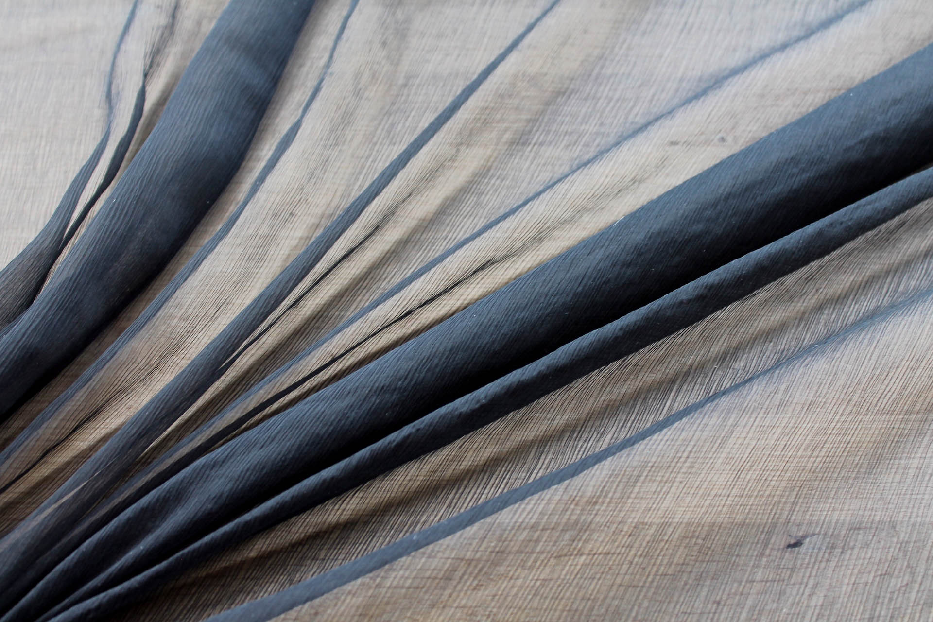 Black Crinkle Silk Chiffon fabric, image 3 of 6