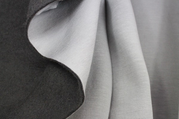 Woolen Bonded Jersey - Slate Grey/Black fabric