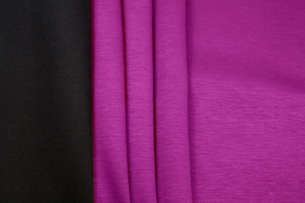 Bonded Jersey - Deep Magenta/Black fabric, image 4 of 5