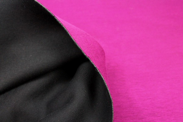 Bonded Jersey - Deep Magenta/Black fabric, image 2 of 5