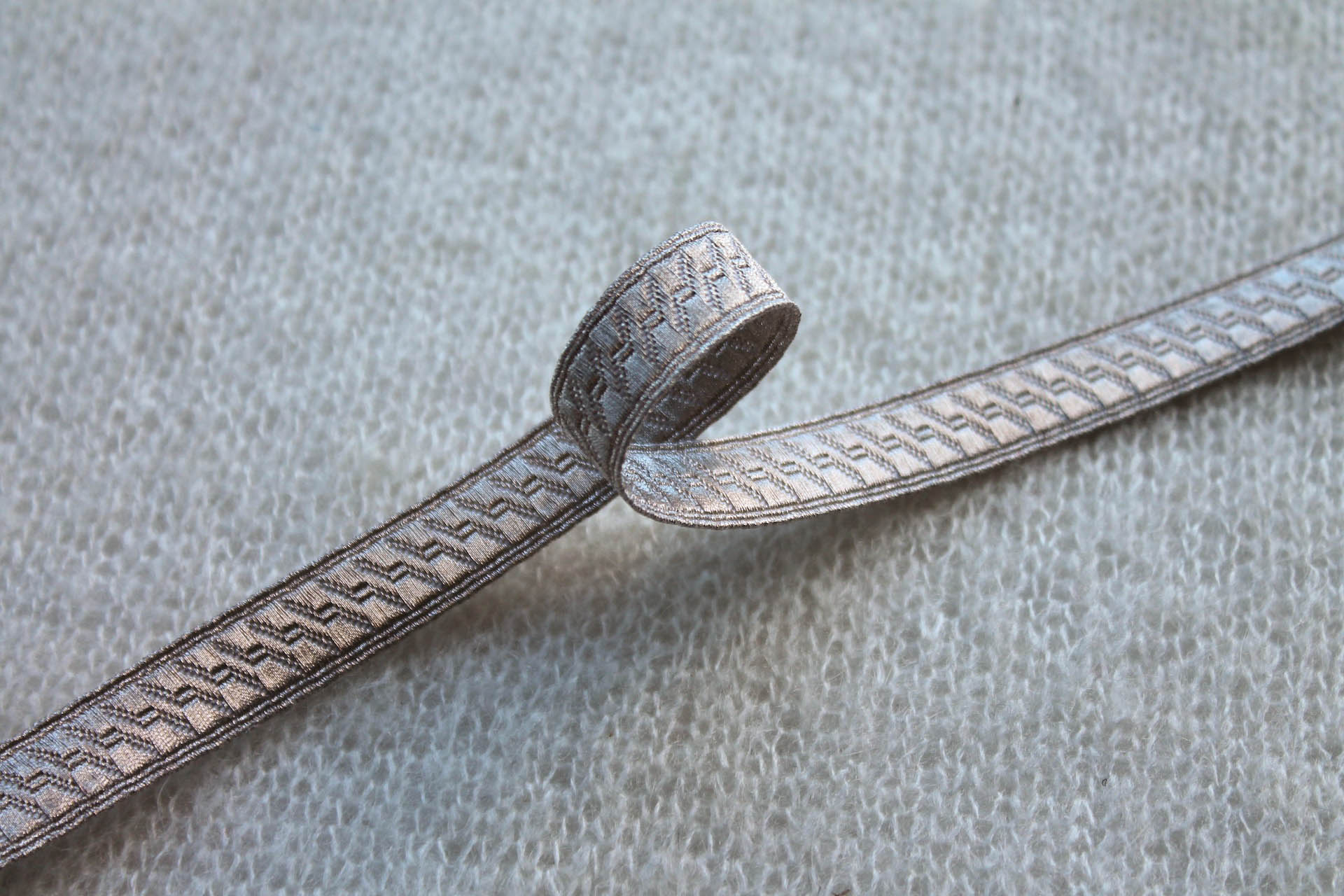 Silver "Guards Lace" Braid with Geometric Design - Small trim, image 2 of 4