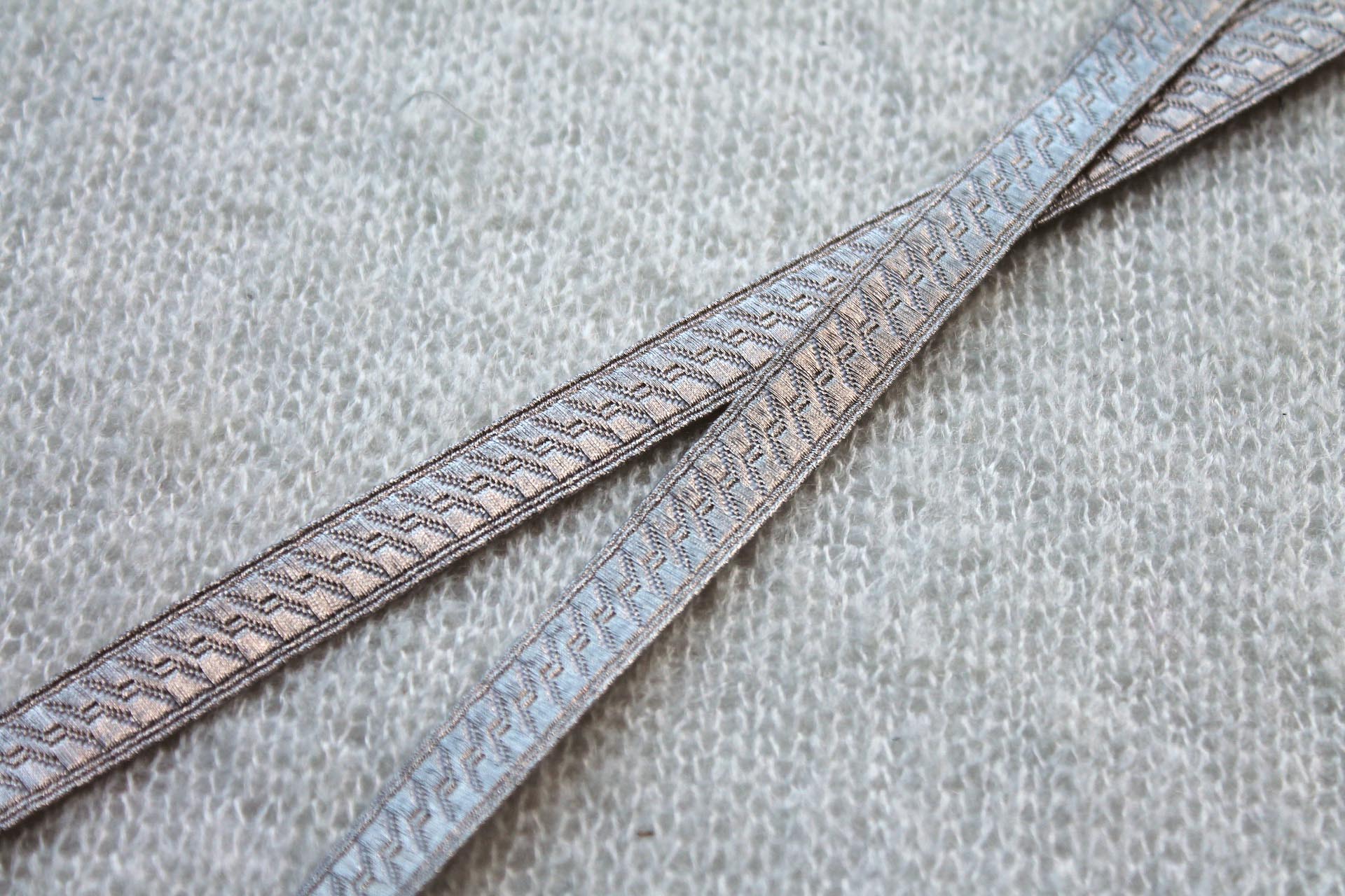 Silver "Guards Lace" Braid with Geometric Design - Small trim, image 3 of 4