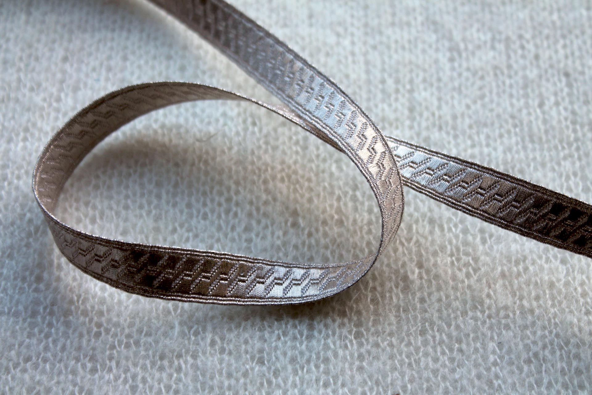 Silver "Guards Lace" Braid with Geometric Design - Small trim, image 4 of 4