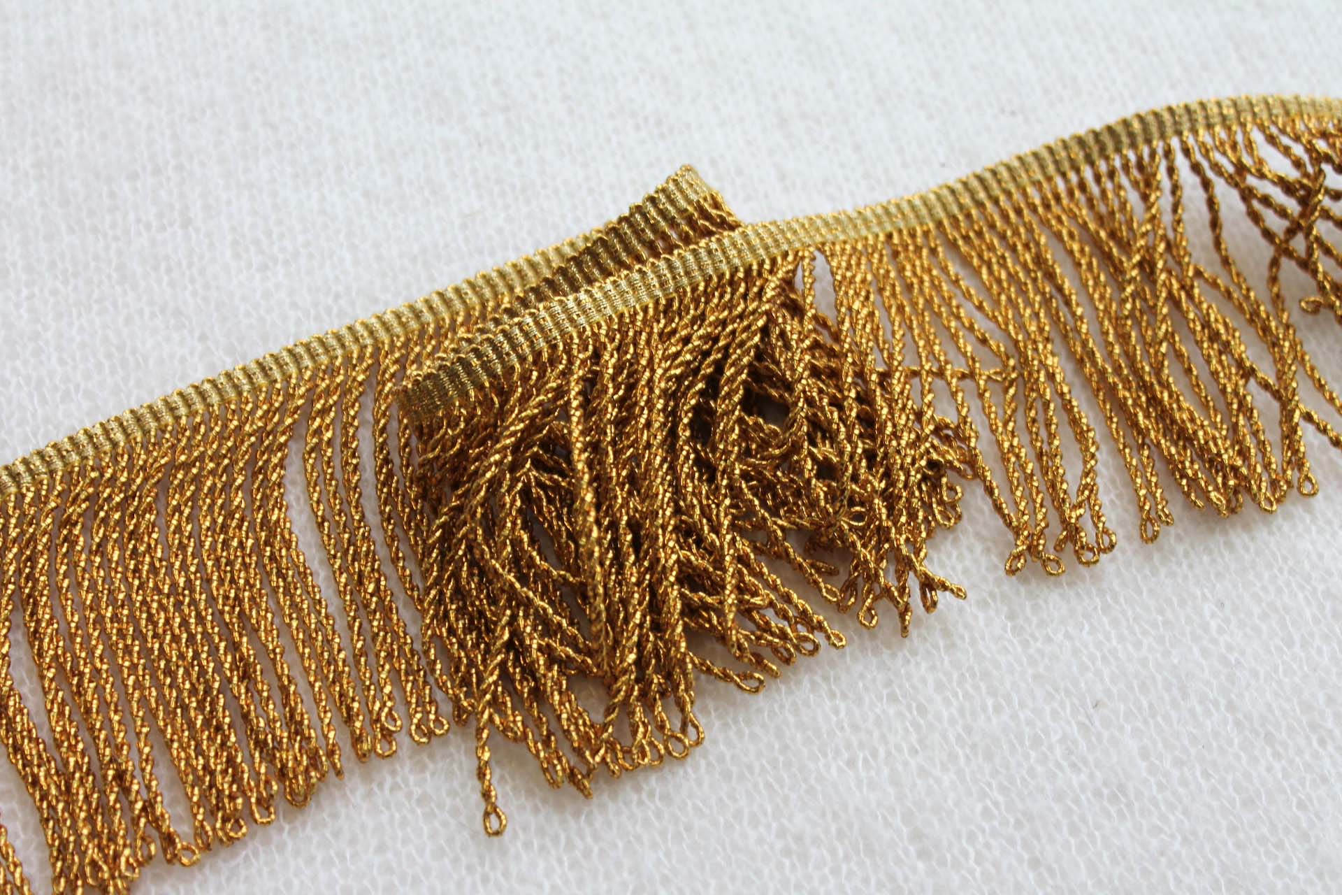 Warm Gold Mylar Fringe - 8cm trim, image 2 of 4