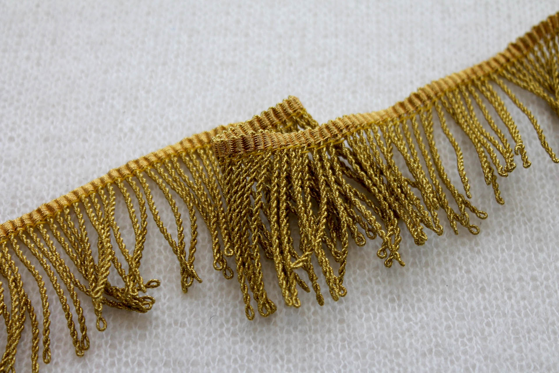 Greenish Gold Mylar Fringe - 5.5cm trim, image 2 of 4