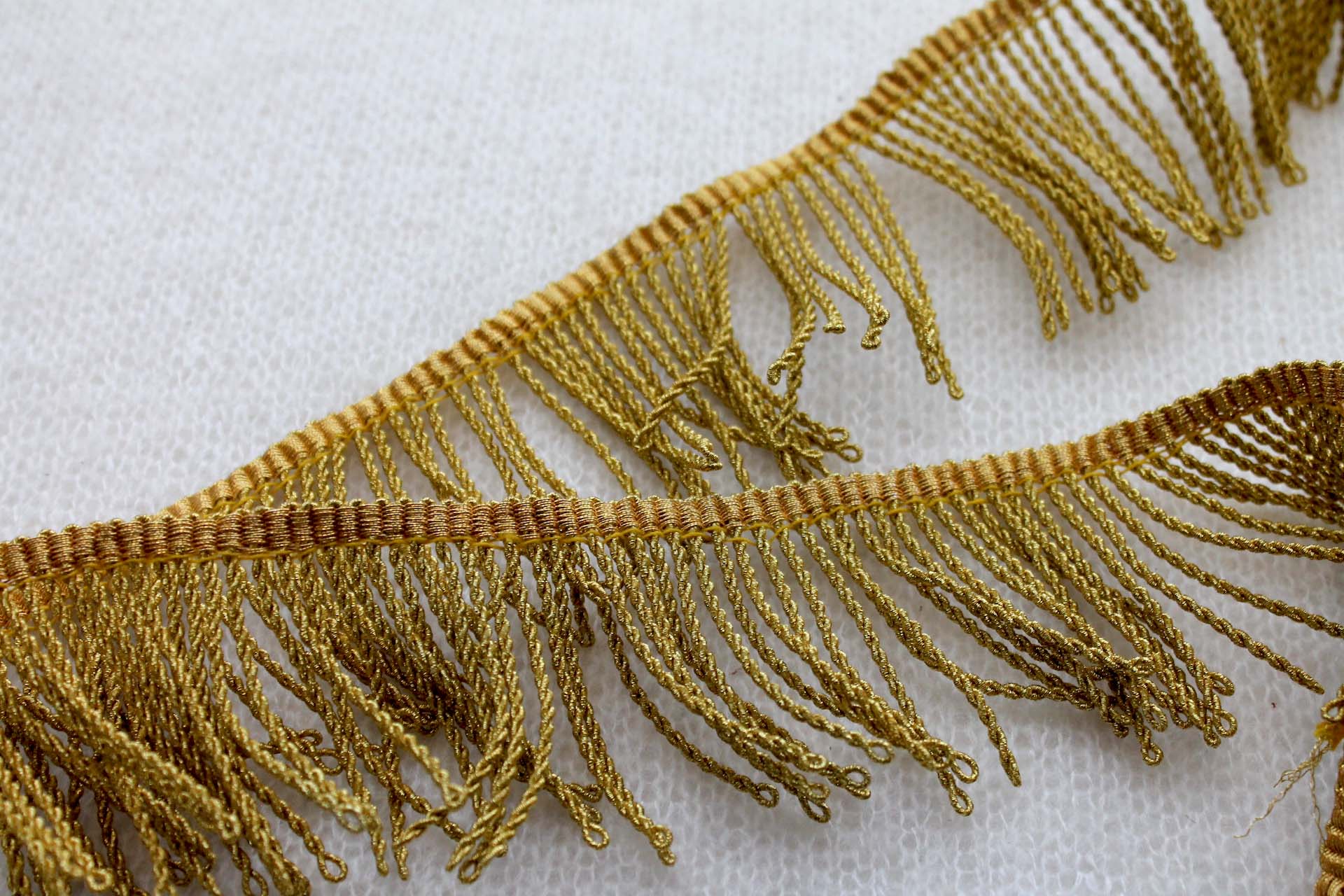 Greenish Gold Mylar Fringe - 5.5cm trim, image 3 of 4