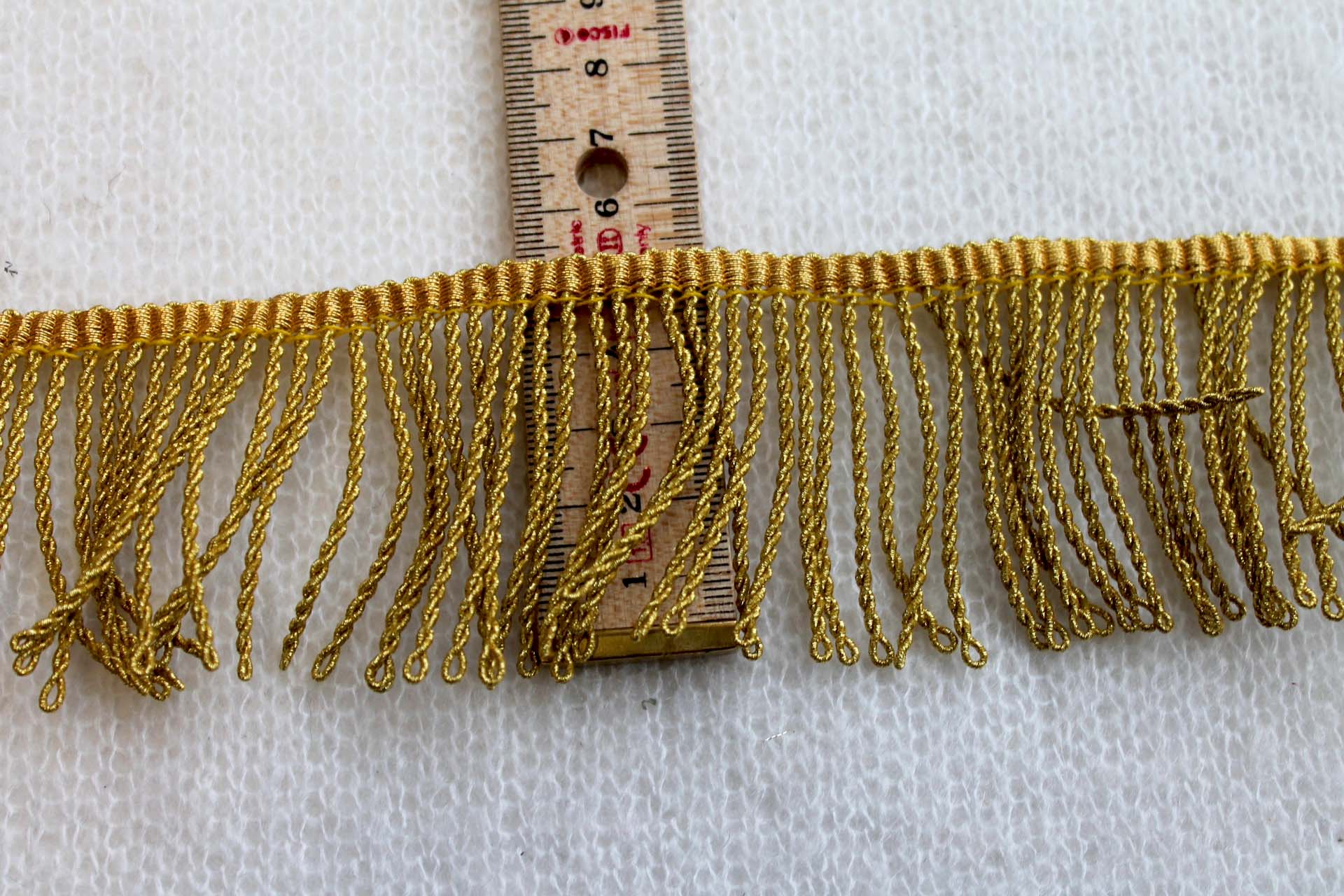 Greenish Gold Mylar Fringe - 5.5cm trim, image 4 of 4