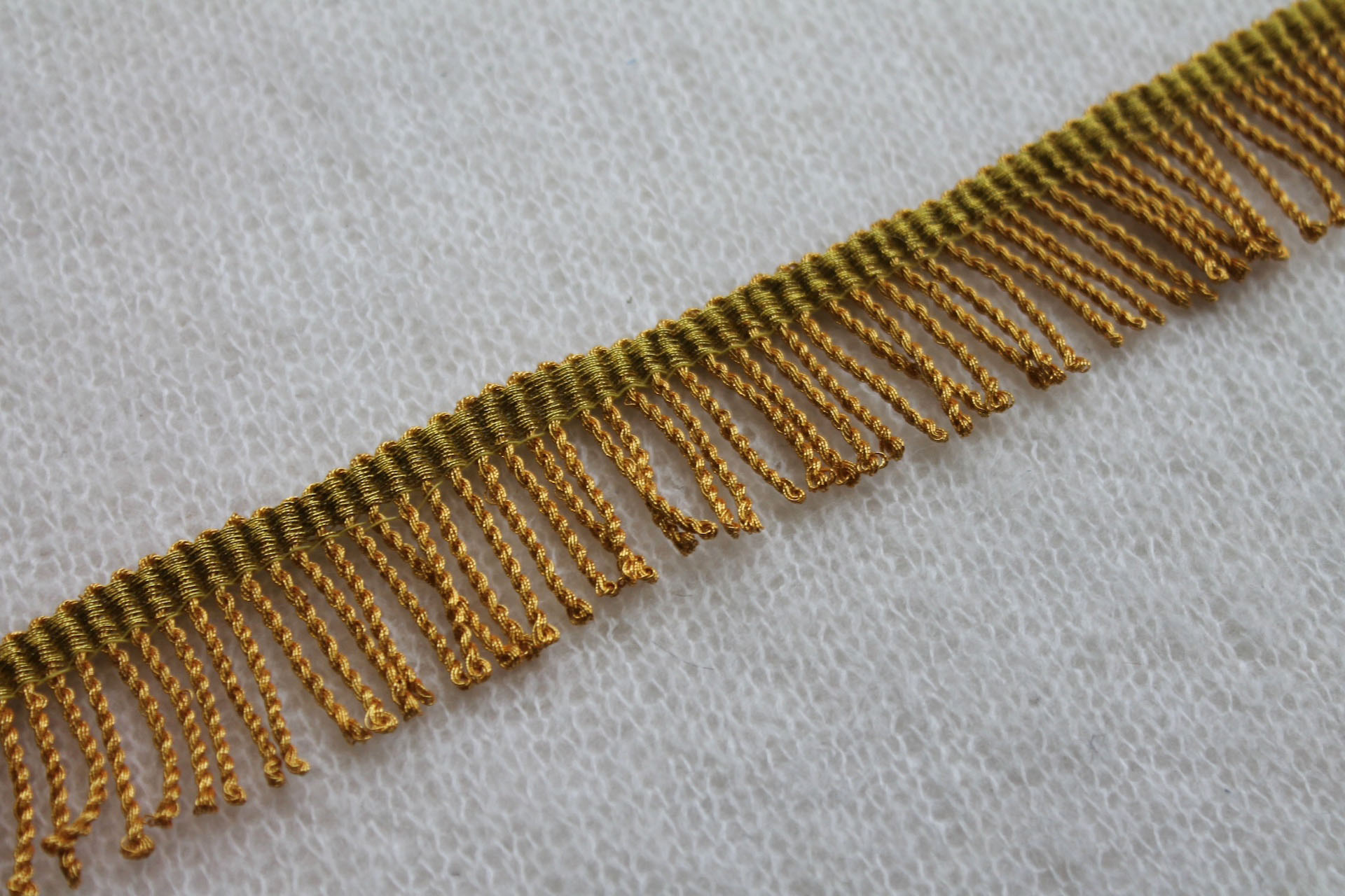 Orange Gold Mylar Fringe - 3.5cm trim