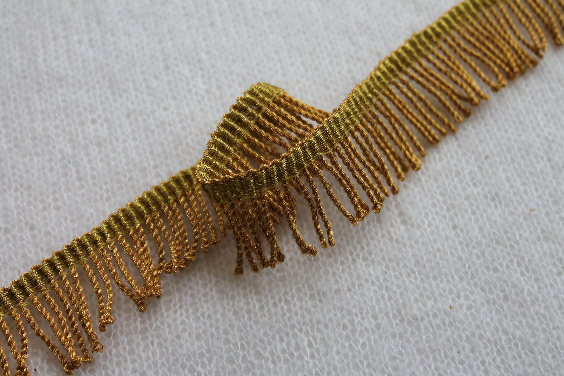 Orange Gold Mylar Fringe - 3.5cm trim, image 3 of 4