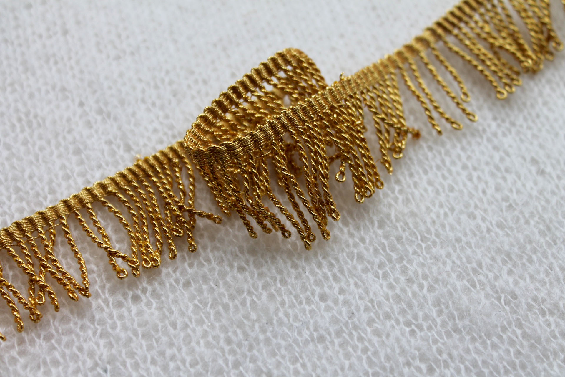 Yellow Gold Mylar Fringe - 2.5cm trim, image 2 of 4