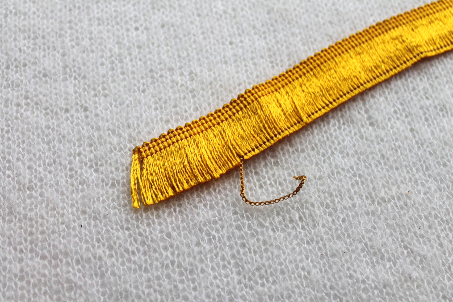 Yellow Viscose Fringe - 2.5cm trim, image 3 of 4