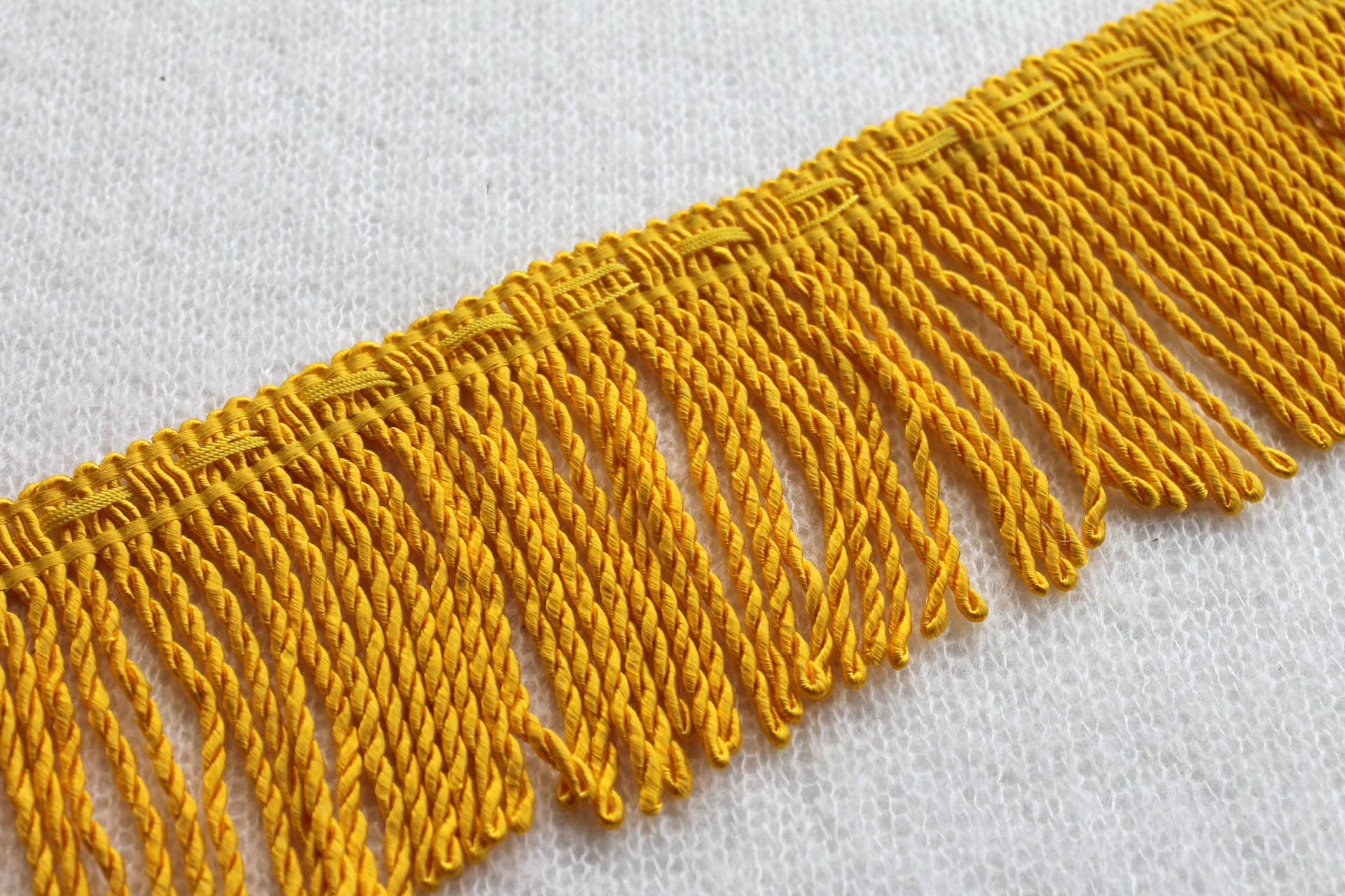 Yellow Viscose Fringe - 9cm trim