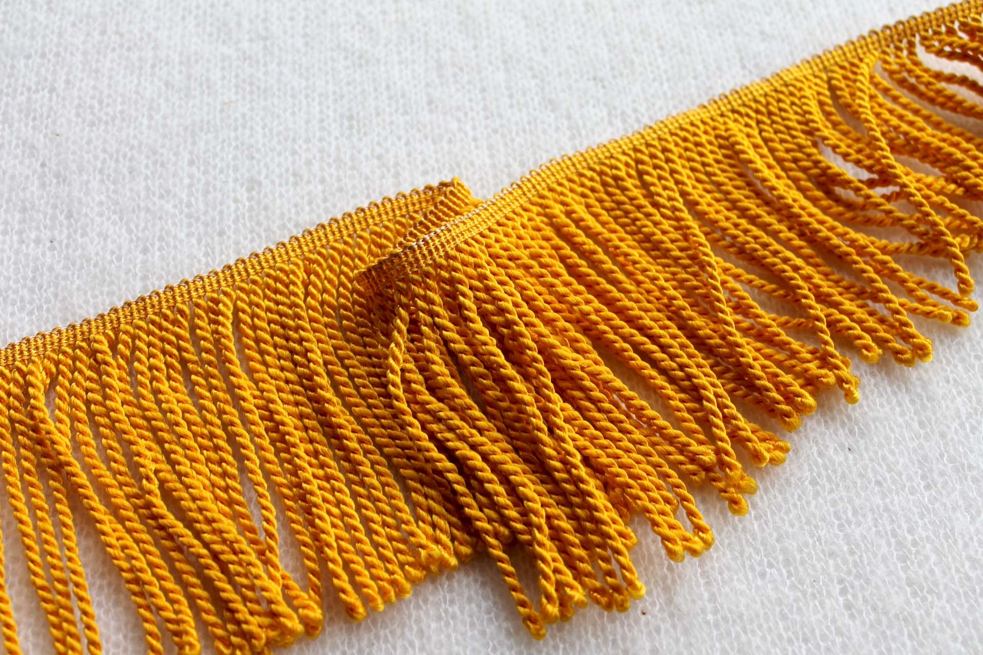 Yellow Viscose Fringe - 10cm - 1.95m piece trim, image 2 of 3