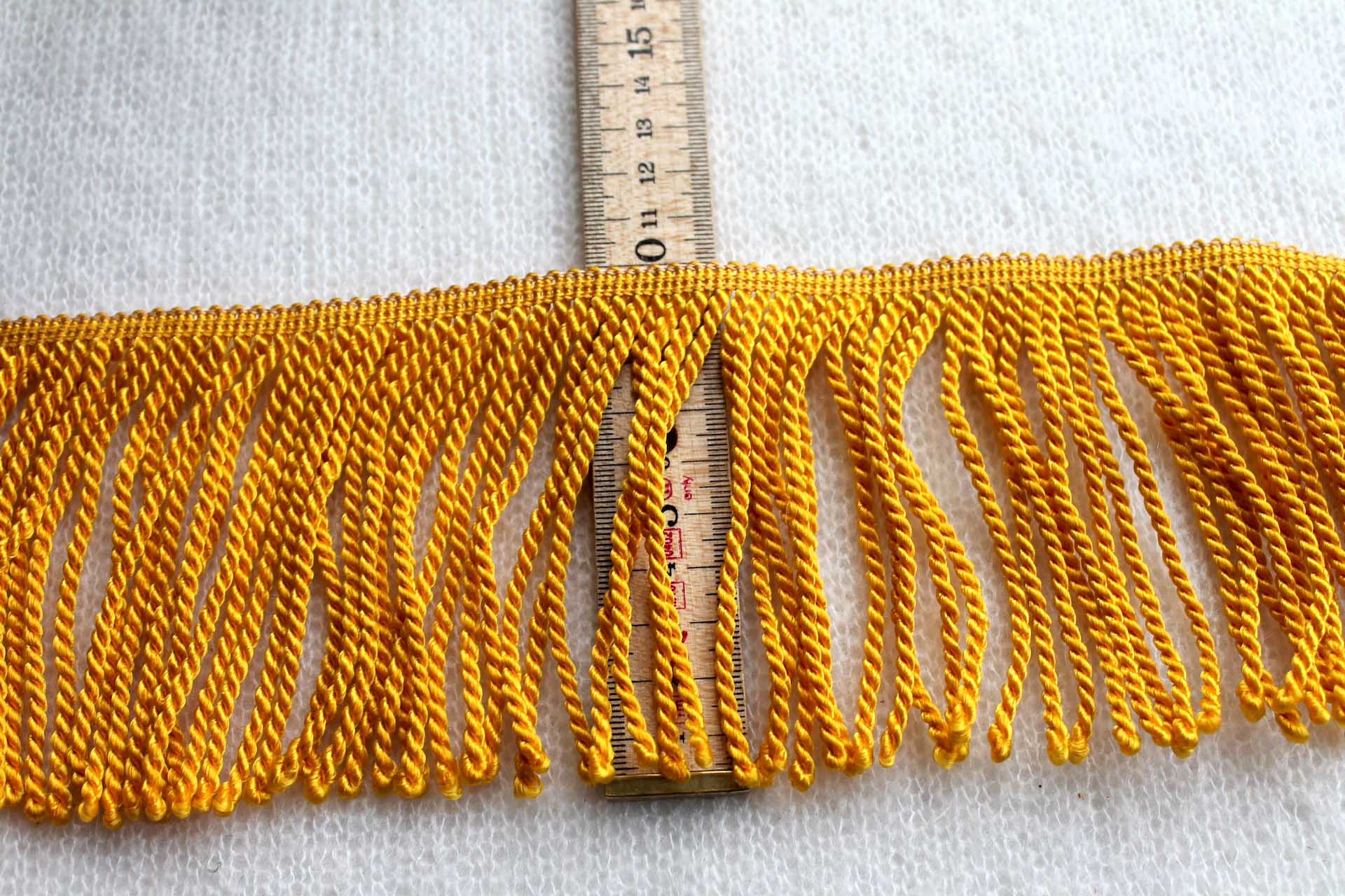 Yellow Viscose Fringe - 10cm - 1.95m piece trim, image 3 of 3