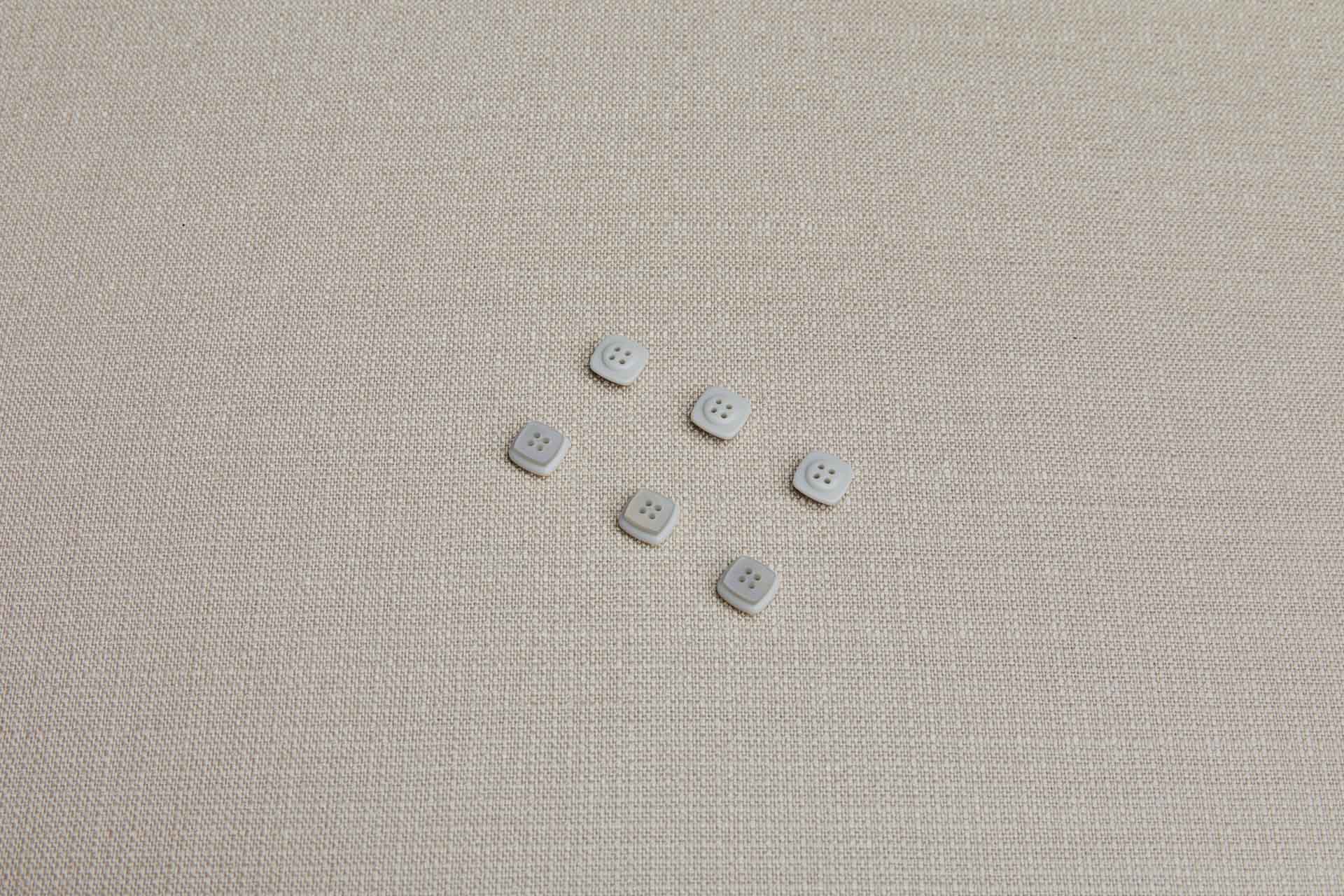 Set of 6 Iridescent Grey Square Button - 1cm