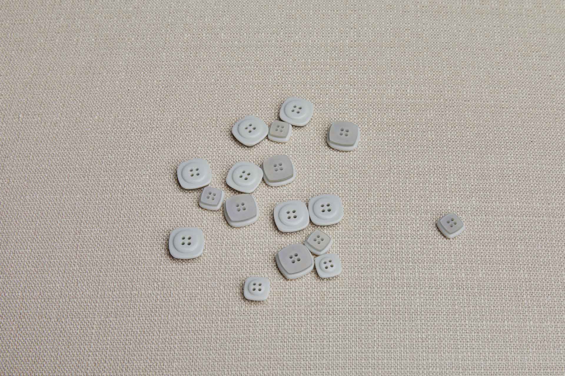 Set of 6 Iridescent Grey Square Button - 1cm, image 3 of 3