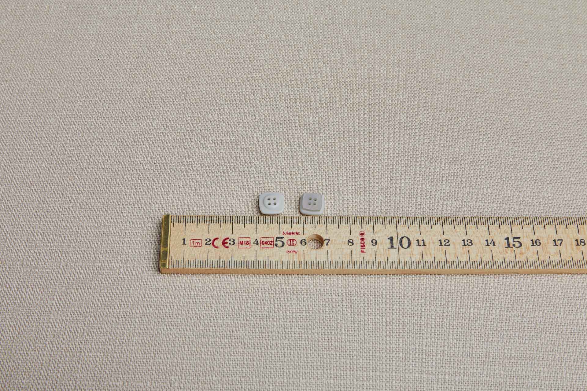 Set of 6 Iridescent Grey Square Button - 1cm, image 2 of 3